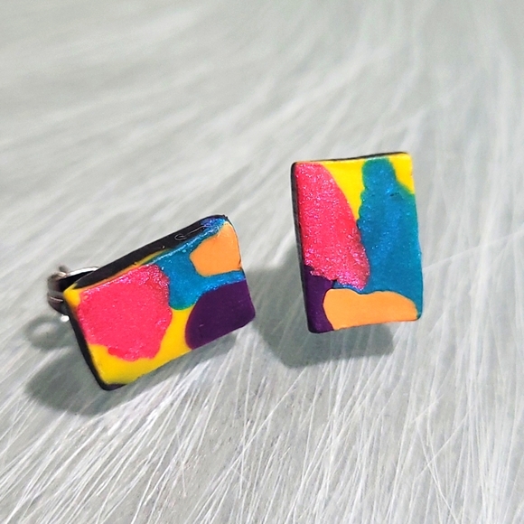 Handmade Clay Polymer Earrings - Picture 2 of 5